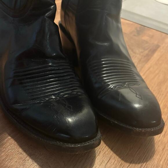 Lucchese Leather Embroidered Western Cowboy Boots Black Size 9 D70457 Men main image 11